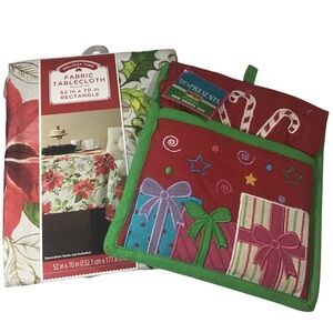 Potholder Towel Table Cloth Cracker Berral Holiday Fabric Rectangle Christmas